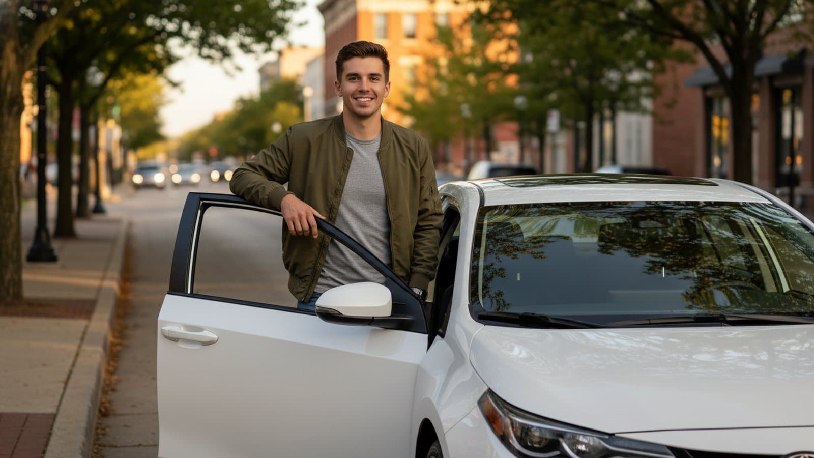 Ready2Drive rideshare driver with a brand-new Toyota Corolla in Houston